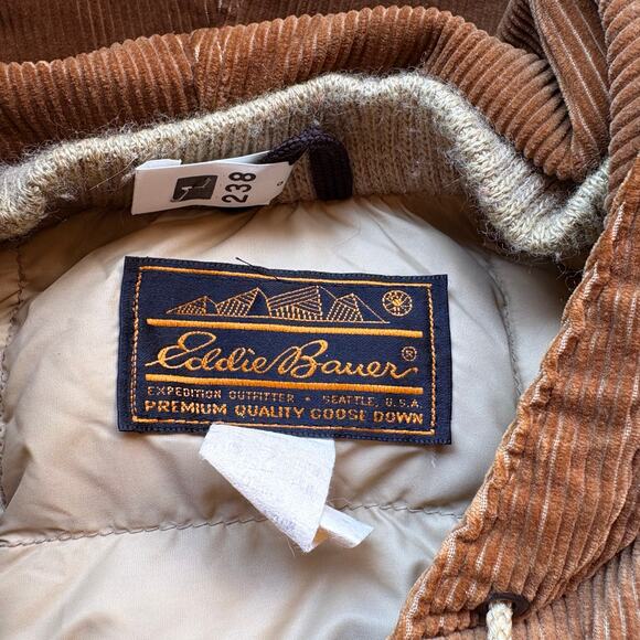 Crazy Rare Vintage Eddie Bauer Corduroy Goose Jacket - Picture 4 of 7